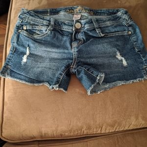 Almost famous denim distressed shorts